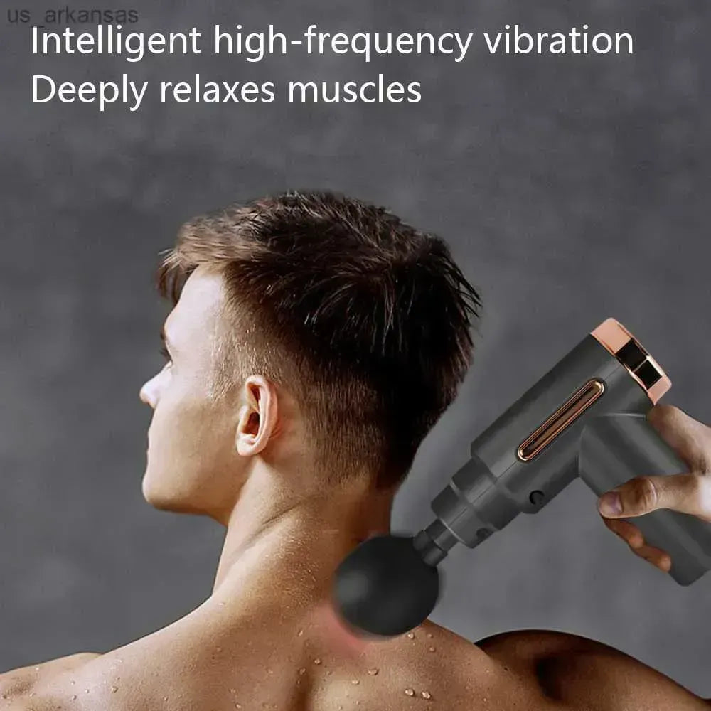 Professional Smart Percussion Massage Gun – High-Intensity Deep Tissue Muscle Massager with 4 Interchangeable Heads for Athletic Recovery & Pain Relief 5 in 1