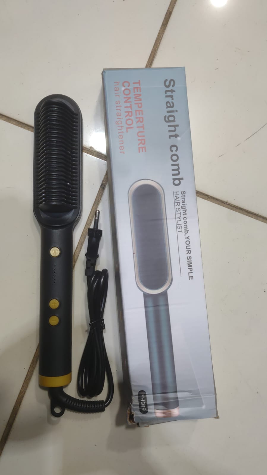 Hair Straightening Brush | Electric 2‑in‑1 Straightener & Curler | Heating Styling Comb | Quick 3‑Minute Styling